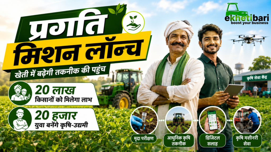 प्रगति मिशन 2026 लॉन्च: 20 लाख किसानों को मिलेगा लाभ, 20 हजार युवा बनेंगे कृषि-उद्यमी